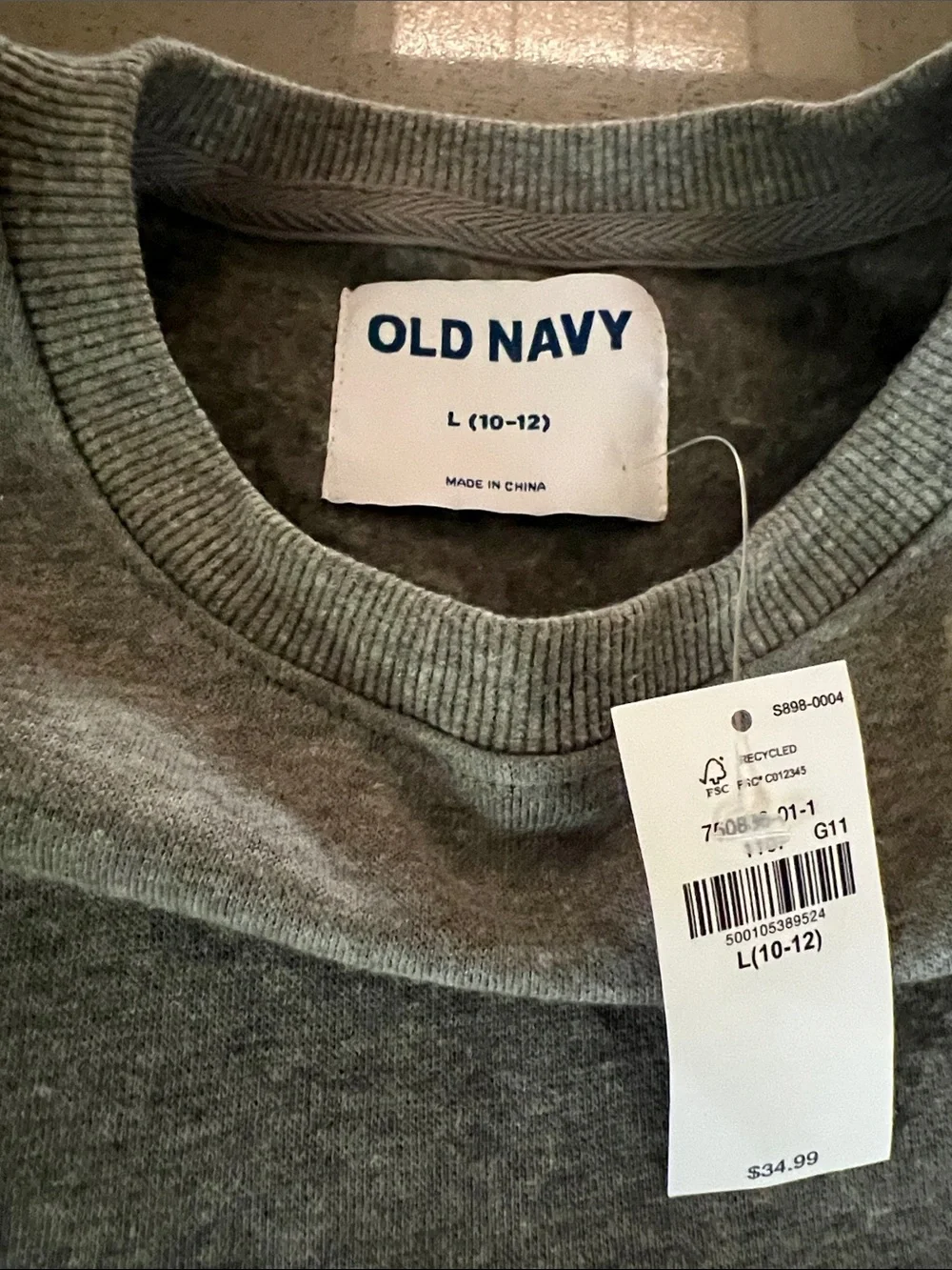 NWT Old Navy Gray Kids Sweatshirt with Red & Blue Super Mario Graphic